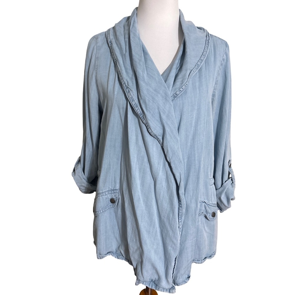 Style & Co Light Blue Denim Jacket Oversized